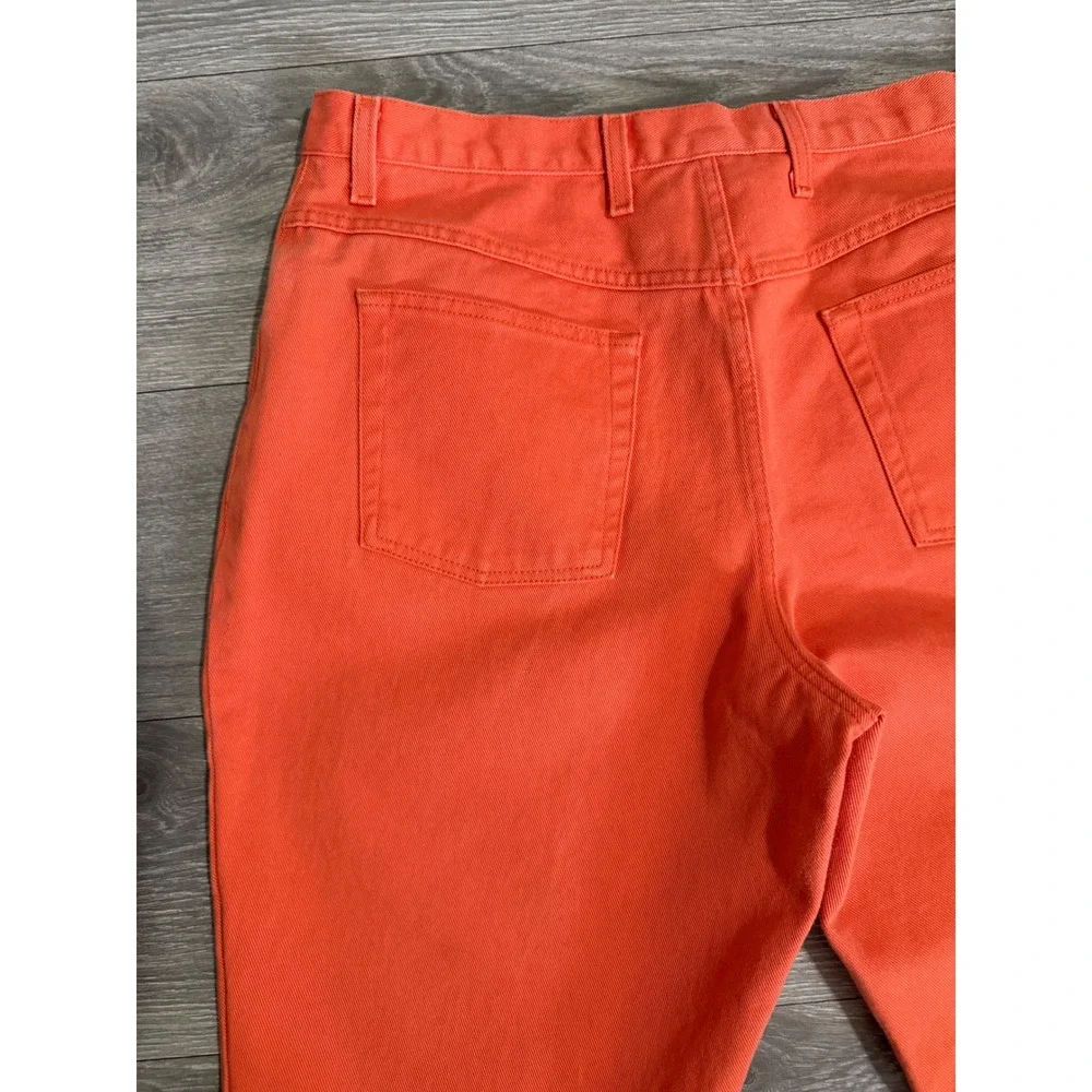 Jeanology Women‎ Orange Denim Shorts Cotton 5-Pocket Waist 36 in  Mid-Length